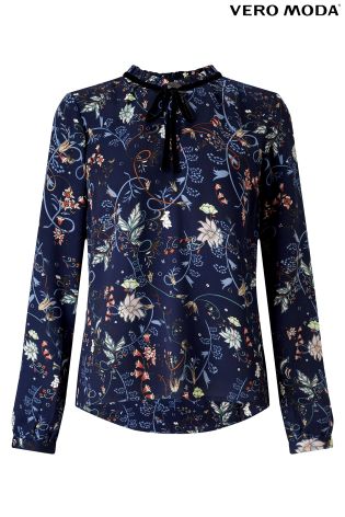 Vero Moda Long Sleeve Tie Neck Blouse